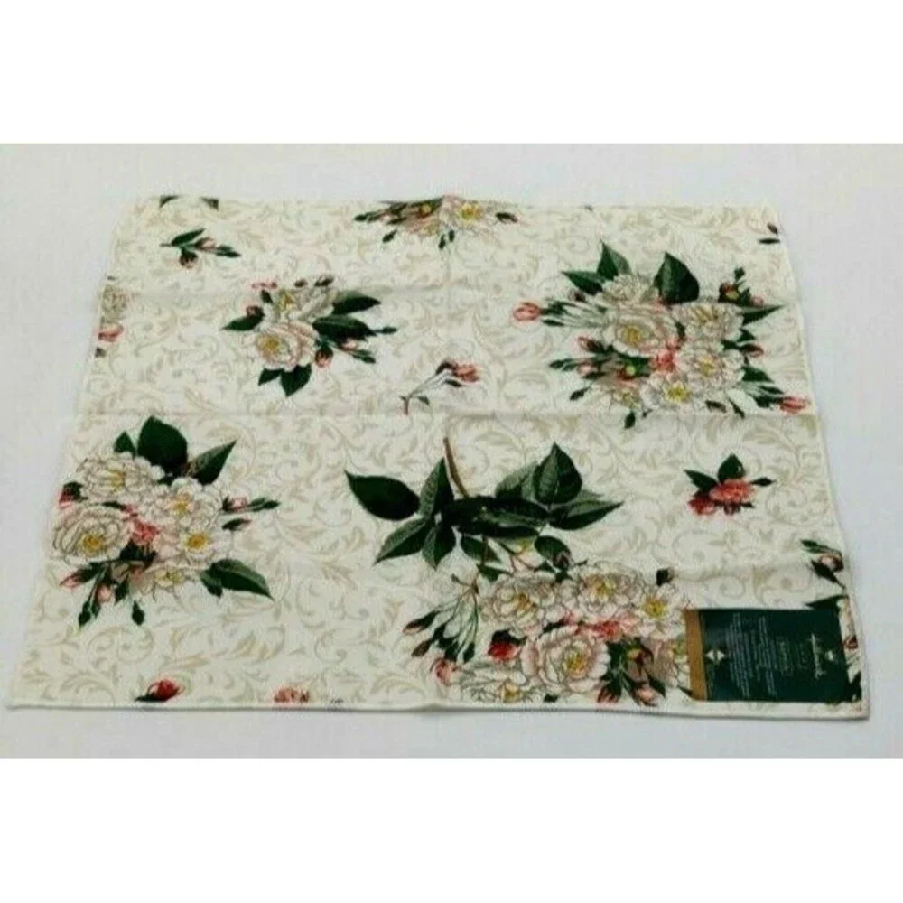 Lot of 4 Hallmark Dinner Napkins Cream Juliana NWT Floral Spring